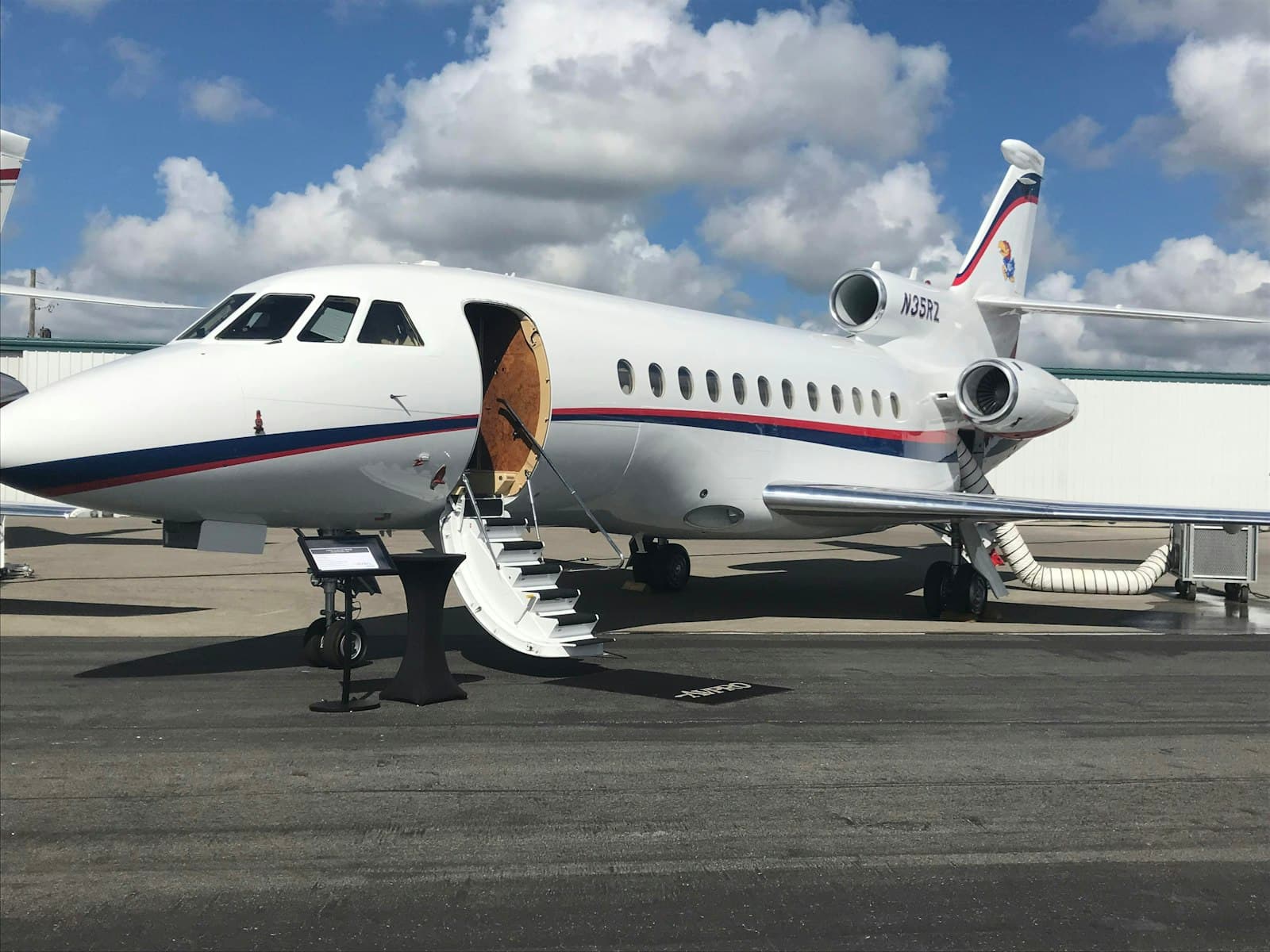 Private jet waiting on the tarmac